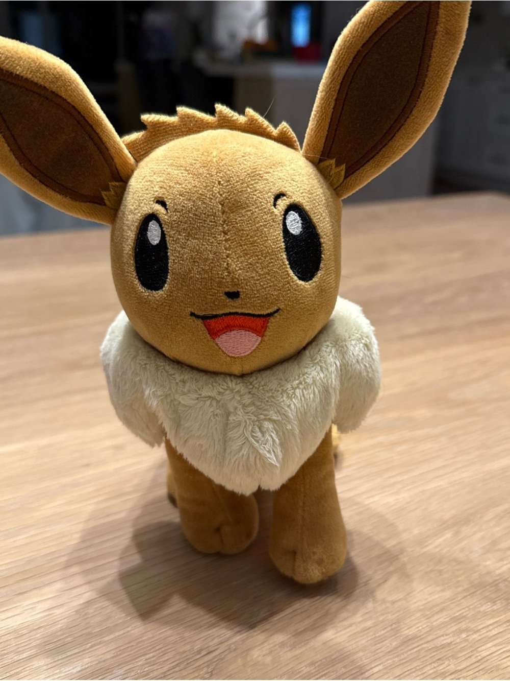 Pokemon Eevee Plush Toy - Light Brown with Cream Collar